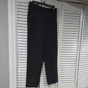 LOFT Black Glitter Ankle Pants